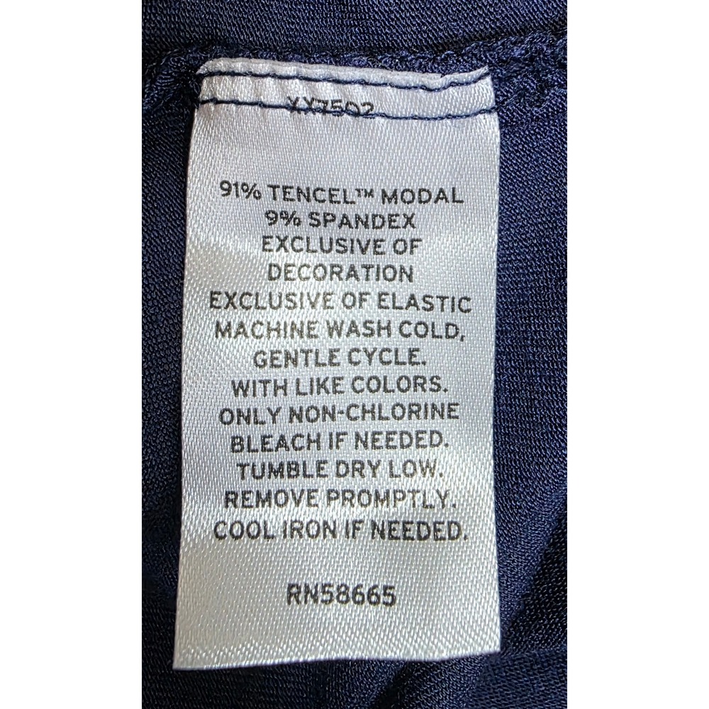 Nordstrom Pajama Shorts Set Blue w/White Piping Tencel Modal Long Sleeve - Picture 9 of 9